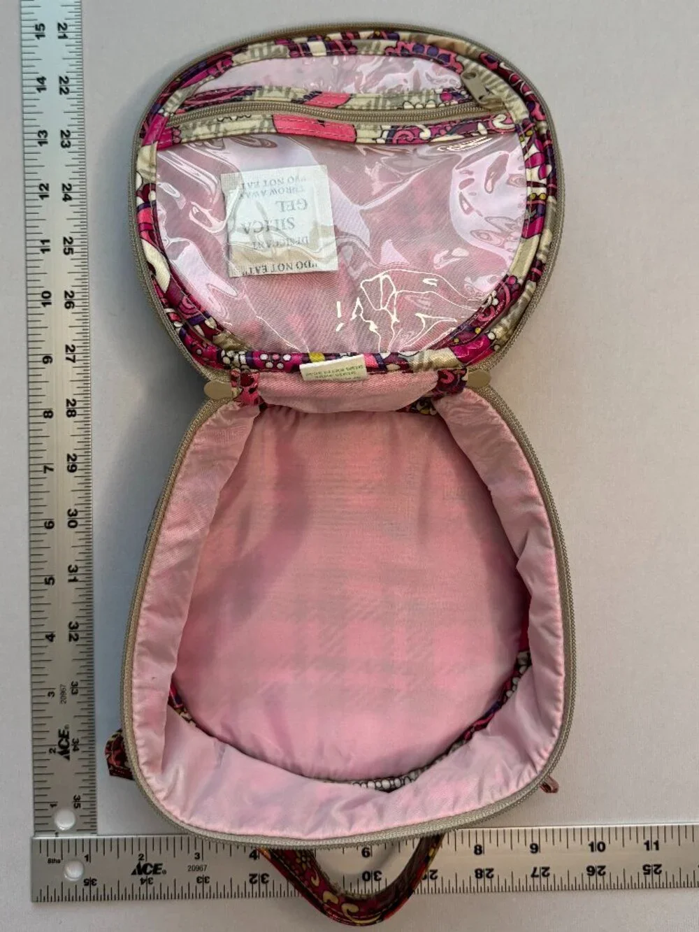 Vera Bradley Paisley Meets Plaid Round Hat Box Jewelry Travel Case Cosmetic Bag